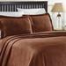 Geometric Fret Bedspread Set, Queen, Chocolate