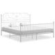 vidaXL Bed Frame White Metal 180x200 cm Super King