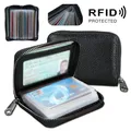 Mini portefeuille en cuir avec blocage RFID étui d'affaires porte-monnaie 22 cartes livraison