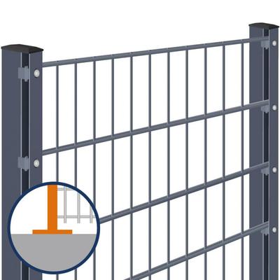 Doppelstabmattenzaun zum Aufdübeln Rundum-sorglos-Paket Anthrazit Komplettset, 1 Ecke, 12,5 m,1230 mm,8/6/8 mm Image