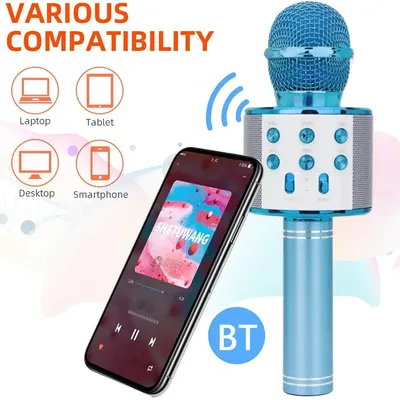 Microphone karaoké sans fil pour enfants Bluetooth déterminer haut-parleur portable lecteur KTV