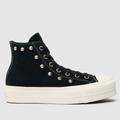 Converse all star lift hi studded trainers in black & gold