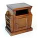 Magazine Cabinet with 1 Door Cabinet and Rods, Brown