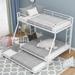 Modern Twin over Full Bed with Sturdy Steel Frame, Bunk Bed with Twin Size Trundle and Two-side Ladders Suitable for Bedroom