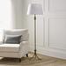 Keeley Floor Lamp - Brass, Smooth Linen Ivory with Brass Base - Frontgate