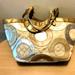 Coach Bags | Coach Carly F16180 Pieced Patchwork Metallic Signature Leather Tote | Color: Cream | Size: Os