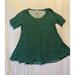 Lularoe Dresses | Lularoe Women's Short Sleeve Scoop Neck Green Comfortable Stretch Dress Small | Color: Black/Green | Size: S