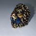 Gucci Jewelry | Gucci - Authentic Lion Head Ring With Blue Crystal | Color: Blue/Gold | Size: 7