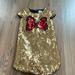 Disney Dresses | Girls Disney Minnie Sequins Dress Size 5/6 | Color: Gold/Red | Size: 5g