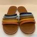 Madewell Shoes | Madewell | The Addie Slide Sandal Rainbow Strappy Colorful Pastel Leather Slide | Color: Blue/Brown | Size: 9