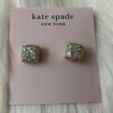 Kate Spade Jewelry | Kate Spade Opal Glitter Square Stud Earrings | Color: Gold/White | Size: Os