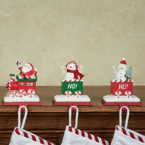 Santa and Company Stocking Holders Red Set of Three, Set of Three, Red