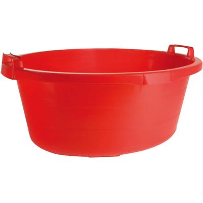 Wäschewanne LOCKWEILER, rot, B:75cm H:27cm T:75cm Ø:75cm, Kunststoff, Wäschesammler, Kunststoff, 60 Liter, mit hochstehenden Griffen Image