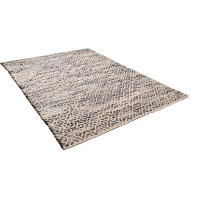 Wollteppich TOM TAILOR HOME "Diamond" Gr. 2, grau, B:65cm H:8mm L:135cm, Schurwolle, Baumwolle, Teppiche, reine Wolle, Flachgewebe, handgeknüpft Image