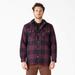 Dickies Men's Flannel Hooded Shirt Jacket - Grape Wine Buffalo Plaid Size S (TJ201)