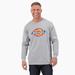 Dickies Men's Tri-Color Logo Graphic Long Sleeve T-Shirt - Heather Gray Size Lt (WL22A)