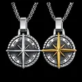 Chaîne en acier inoxydable 316 pendentif nord Viking collier boussole pour hommes cadeau pour