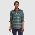 Eddie Bauer Women's EB Hemplify Flannel Shirt - Mineral Green - Size L