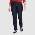 Eddie Bauer Women's Voyager High-Rise Jeans - Slim Straight - Dark Indigo - Size 14
