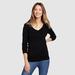 Eddie Bauer Women's Favorite Long-Sleeve V-Neck T-Shirt - Black - Size L
