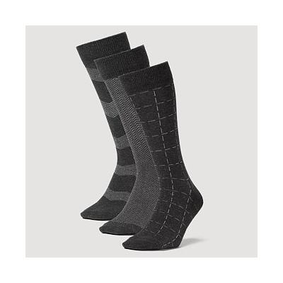 Eddie Bauer Men's Pattern Crew Socks - 3 Pack - Charcoal - Size ONE SIZE