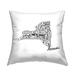 Stupell New York State Shape Cities Typography Printed Throw Pillow by Saturday Evening Post