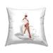 Stupell Trendy Woman in Bathrobe Sitting Coffee Cup Printed Throw Pillow by Ziwei Li
