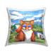 Stupell Fisherman Fox Wildlife Camping Landscape Printed Throw Pillow by Paul Brent