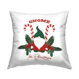 Stupell Gnome For Christmas Holiday Elf Candy Canes Printed Throw Pillow by Saturday Evening Post