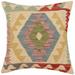 Boho Chic Bridges Turkish Hand-Woven Kilim Pillow - 18'' x 18''