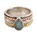 Protection Gates,'Labradorite Meditation Ring Crafted from Precious Metals'