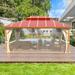 EROMMY 16 Ft. W x 12 Ft. D Aluminum Patio Gazebo Aluminum/Hardtop/Metal in Red | 120 H x 192 W x 144 D in | Wayfair XWG-259RD