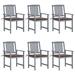 Gracie Oaks Outdoor Patio Dining Chair w/ Cushions Solid Wood Acacia Wood in Gray/White/Brown | 36.2 H x 24 W x 22.4 D in | Wayfair