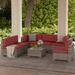 Latitude Run® 7 Piece Rattan Sectional Seating Group w/ Cushions in Red | Outdoor Furniture | Wayfair 0A9320D43810482FB7CE9D36309B6CD6