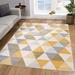 Yellow 132 x 96 x 0.5 in Area Rug - Corrigan Studio® Triangular Lattice Rug Polypropylene | 132 H x 96 W x 0.5 D in | Wayfair