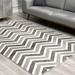 White 96 x 36 x 0.5 in Area Rug - Corrigan Studio® Gray Distressed Chevron Rug | 96 H x 36 W x 0.5 D in | Wayfair 0158E64E317F40F2B17ECF5A935ED690