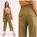 Free People Pants & Jumpsuits | Free People Fp One Imogen Cropped Paperbag Wide Leg Pants In Olive Green Size 4 | Color: Green | Size: 4
