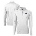 Men's Cutter & Buck White Philadelphia Eagles Team Adapt Eco Knit Hybrid Recycled Quarter-Zip Pullover Top