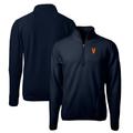 Men's Cutter & Buck Navy Virginia Cavaliers Vintage Vault Cascade Eco Sherpa Fleece Big Tall Quarter-Zip Top