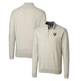 Men's Cutter & Buck Oatmeal Illinois Fighting Illini Lakemont Tri-Blend Big Tall Quarter-Zip Pullover Sweater