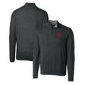 Men's Cutter & Buck Heather Charcoal Utah Utes Lakemont Tri-Blend Big Tall Quarter-Zip Pullover Sweater