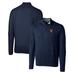 Men's Cutter & Buck Navy Virginia Cavaliers Vintage Lakemont Tri-Blend Big Tall Quarter-Zip Pullover Sweater