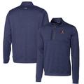 Men's Cutter & Buck Navy Auburn Tigers Vault Big Tall Stealth Quarter-Zip Pullover Top