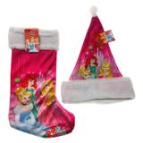 Disney Holiday | Disney Princess 18" Stocking 16" Christmas Santa Hat Soft Fur Pom Pom | Color: Pink | Size: Os