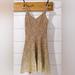 Free People Dresses | Free People Floral Embroidered Metallic Ombre Mini Dress | Color: Gold | Size: Xs