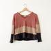 Anthropologie Tops | Anthropologie Eri + Ali Top Waffle Knit Crop Stripe V Neck Shirt. Size Small. | Color: Pink/Tan | Size: S
