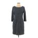 Old Navy Casual Dress - Sheath Scoop Neck 3/4 sleeves: Blue Print Dresses - Women's Size Medium