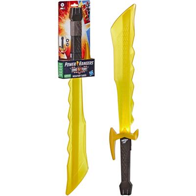 Lichtschwert HASBRO "Spielzeug-Schwert, Power Rangers Dino Fury Megafury Saber" Spielzeugwaffen gelb (gelb, schwarz) Kinder Altersempfehlung mit bewegungsaktivierten Licht- und Soundeffekten
