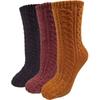 Kuschelsocken CAPELLI NEW YORK, Damen, Gr. 35-38, bunt (schwarz, rot, gelb), Polyester, unifarben, mehrfarbig, Zopfmuster, Socken, mit Zopfmuster