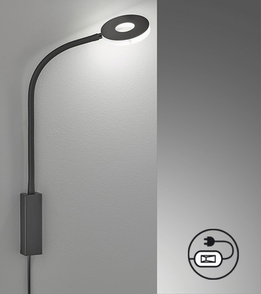 FISCHER & HONSEL LED Wandstrahler "Cama", braun (sand schwarz), 1, H: 50cm, 1 Stk., Leuchten Image